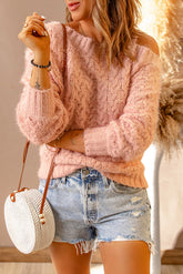 Pullover mit Wimpernmuster und Zopfmuster